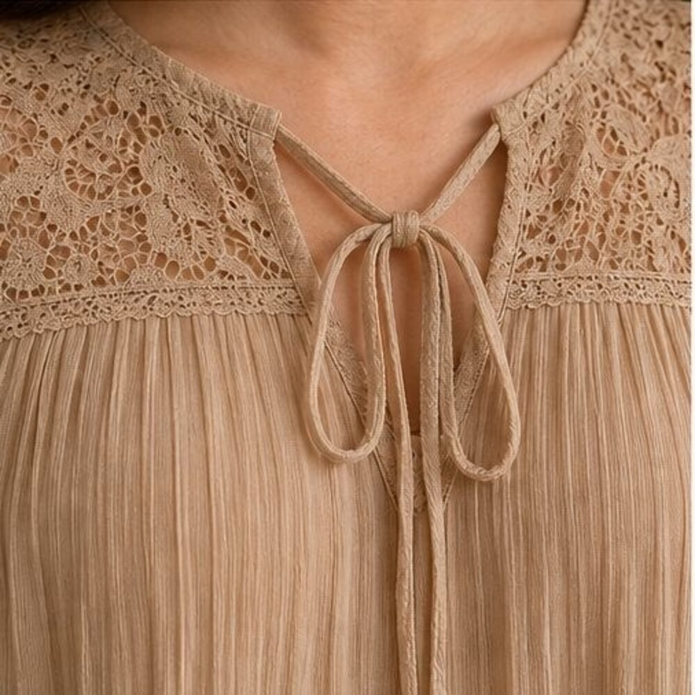 Rust Pleated Blouse - Picture 4 of 6
